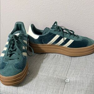 Adidas gazelle Forest Green Sneakers with Brown Sole